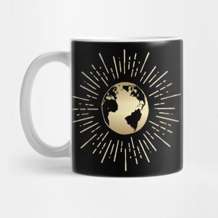 Vintage Gold Earth Globe Mug